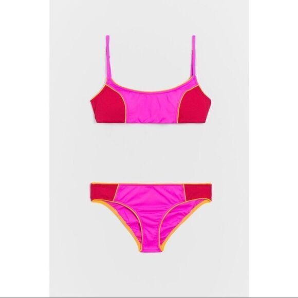 NEW Anthropologie L Space Gigi Colorblocked Bralette Ribbed Bikini Top Small - Picture 3 of 3